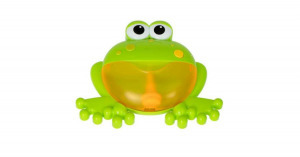 Zenélő béka szappanbuborékokkal