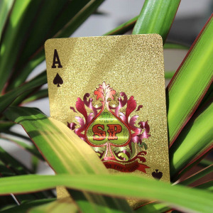Francia kártya, póker, bridzs, römi (prémium plasztik) - arany bankó
