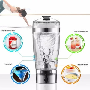 Shaker, elektromos, hordozható mixer, keverőpohár