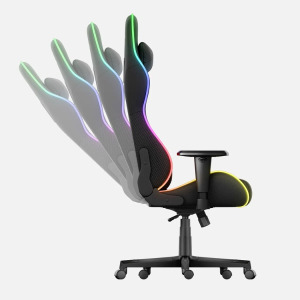Gamer szék mesh RGB LED fekete