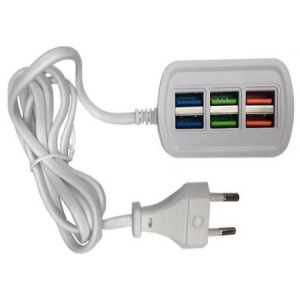 6 portos USB hálózati gyorstöltő 3.1A - MS-809