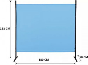 Szobaelválasztó - Beltéri és kültéri használatra,180 x 183 cm (kék)