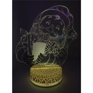 3D LED Karácsonyi ablakdísz, mikulásos ünnepi fény, 7szín, USB, 19cm magas
