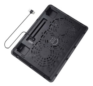 Dupla ventilátoros laptop hűtő, N139, 23mm vékony, 14-17