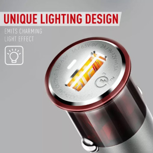 Ldnio szivargyújtó USB töltő, 1xUSB, Quick Charge 3.0, 5V/3A, barna/szürke