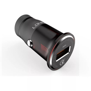 Ldnio szivargyújtó USB töltő, 1xUSB, Quick Charge 3.0, 5V/3A, barna/szürke