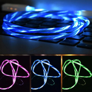 Adat- és töltőkábel, Lightning/USB, villogó fénnyel, 2A, 1 méter