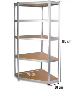 GC9040 sarok álló polc, 90x180x40 cm