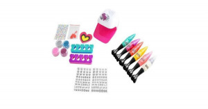 Manikűr készlet kislányoknak, lakkokkal, körömszárítóval és kiegészítőkkel