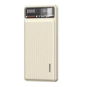 Remax Powerbank, 10000mAh, külső akkumulátor, 22.5W, Quick Charge, bézs