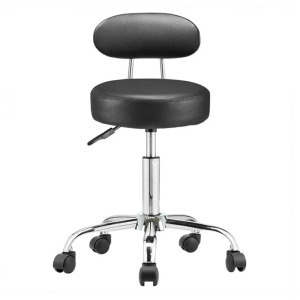 Háttámlás kozmetikai szék, fekete