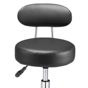 Háttámlás kozmetikai szék, fekete