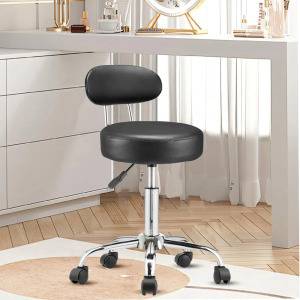 Háttámlás kozmetikai szék, fekete