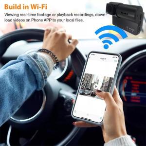 Autós menetrögzítő kamera, Full HD, Wi-Fi, G-Sensor, fekete/asztroszürke