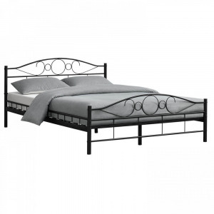 Mimi fém ágykeret ajándék ágyráccsal, 160 x 200 cm, fekete