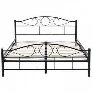 Mimi fém ágykeret ajándék ágyráccsal, 160 x 200 cm, fekete