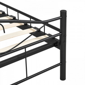 Mimi fém ágykeret ajándék ágyráccsal, 160 x 200 cm, fekete