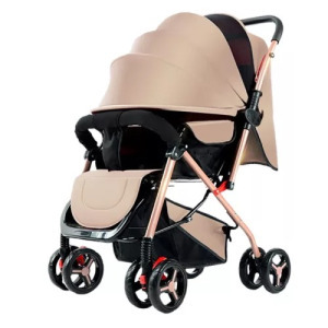 Prémium babakocsi, összecsukható, vízálló, barna