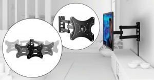 Falra rögzíthető, kihajtható TV tartó konzol, 14-42 col