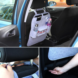 Háttámlavédő autós tároló, szürke