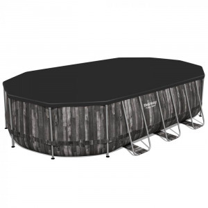 Power Steel 20' x 12' x 48'/6.10m x 3.66m x 1.22m Oval Pool Set