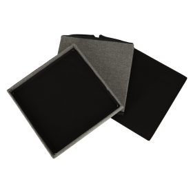 Összecsukható tárolós puff - szürke, 38x38x38 cm