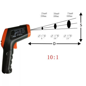 Ipari digitális infravörös hőmérő, érintésmentes mérések, -50 °C ~ 550 °C