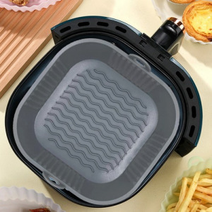 Szögletes Air fryer szilikonos sütőkosár, szilikon forma