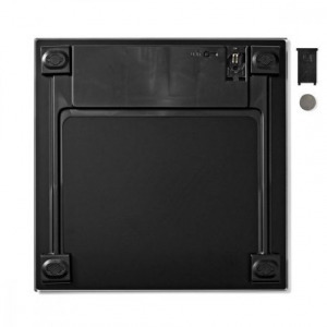 Nedis edzett üveg digitális személymérleg, vékony kialakítású, fekete