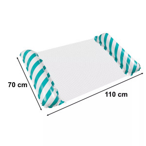 Kék csíkos felfújható strandmatrac