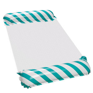 Kék csíkos felfújható strandmatrac