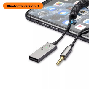 Bluetooth transzemitter, Bluetooth v5.3-ról 3.5mm jackre, szürke