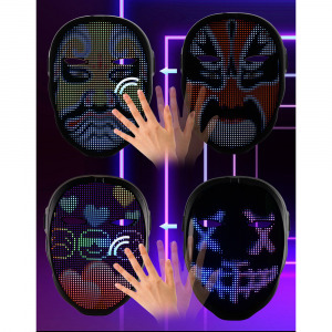 Világító LED arcmaszk bluetooth alkalmazással