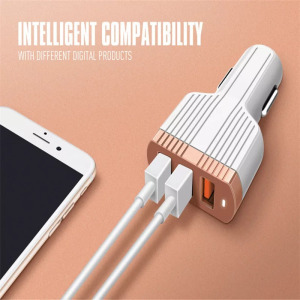 Ldnio szivargyújtó USB töltő, 3xUSB, Quick Charge 3.0, 5V/7A, fehér