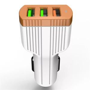 Ldnio szivargyújtó USB töltő, 3xUSB, Quick Charge 3.0, 5V/7A, fehér