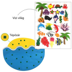 Tépőzáras kirakós vízi élőlények