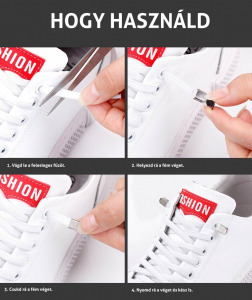 Kötésmentes cipőfűző - fehér