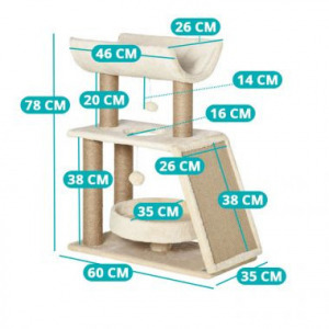 Macska mászóka, bézs