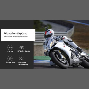 Motoros/Kerékpáros menetrögzítő kamera, IP67, 720p HD, éjszakai mód, fekete