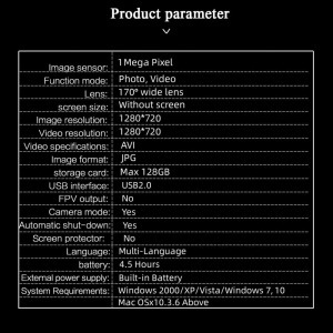 Motoros/Kerékpáros menetrögzítő kamera, IP67, 720p HD, éjszakai mód, fekete