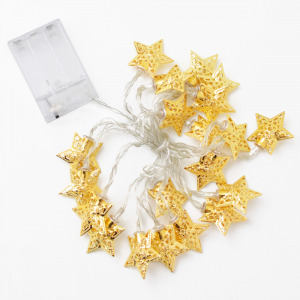 Prémium karácsonyi LED-füzér / 20 db LED, csillagos (1101659)