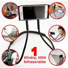 Univerzális, hajlítható, nyakba akasztható telefontartó - fehér