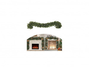 Mesterséges zöld színű fenyő girland, ausztriai zöld fenyő ágakkal - 2,7m