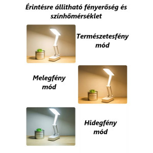 Asztali LED Lámpa, állítható fényerő és színhőmérséklet, akkumulátor