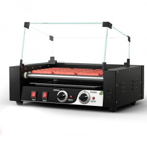 Görgős virsli sütő-melegítő gép Hot Dog készítéshez