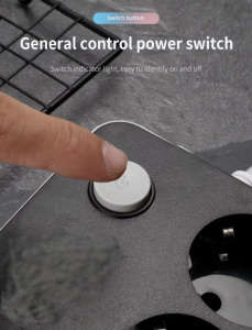 Hálózati hosszabbító elosztó, 5db földelt aljzat, 1.8m kábel, 10A 2500W