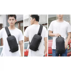 Ozuko biztonsági záras hátizsák (18×10×35 cm) zöld