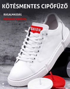 Kötésmentes cipőfűző - fekete