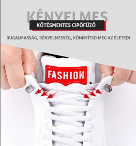 Kötésmentes cipőfűző - fekete