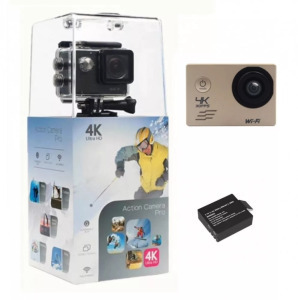 Sportkamera, WiFi-s 12MP akciókamera FullHD, 30m-ig vízálló, A+ 170°, arany